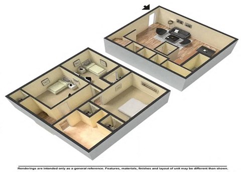 a bedroom and a bathroom are shown in a floor plan